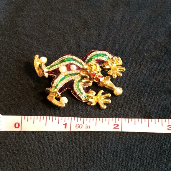 Austrian Crystal Enamel Clown Brooch - Picture 2 of 3